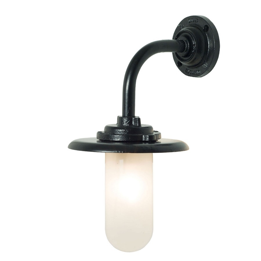 ORIGINAL BTC Exterior Bracket Light, 60W, Round - Black, Frosted Glass