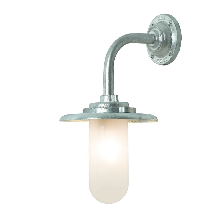 ORIGINAL BTC Exterior Bracket Light, 60W, Round - Galvanised, Frosted Glass