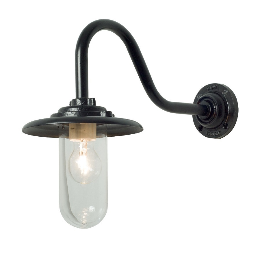 ORIGINAL BTC Exterior Bracket Light, 60W, Swan Neck - Galvanised, Clear Glass