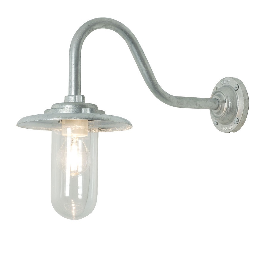 ORIGINAL BTC Exterior Bracket Light, 60W, Swan Neck - Black, Clear Glass