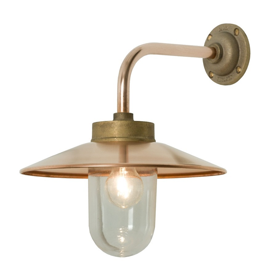 ORIGINAL BTC Exterior Bracket Light, Right Angle, Round - Gunmetal, Clear Glass