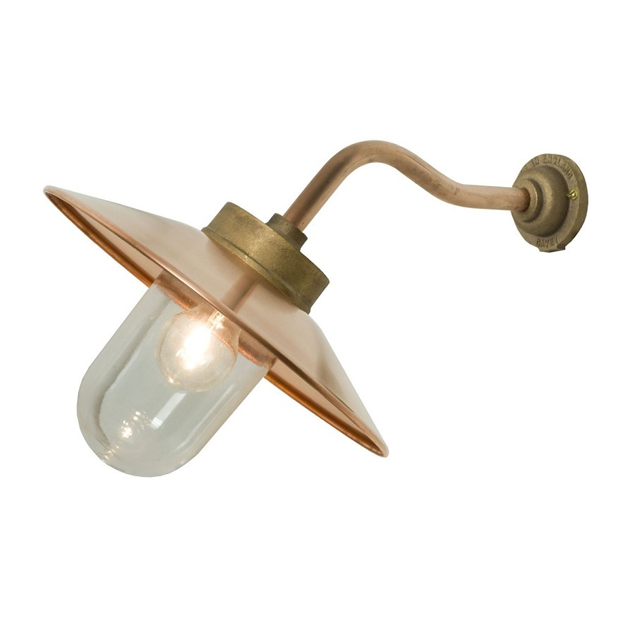ORIGINAL BTC Exterior Bracket Light, Canted, Round - Gunmetal, Clear Glass