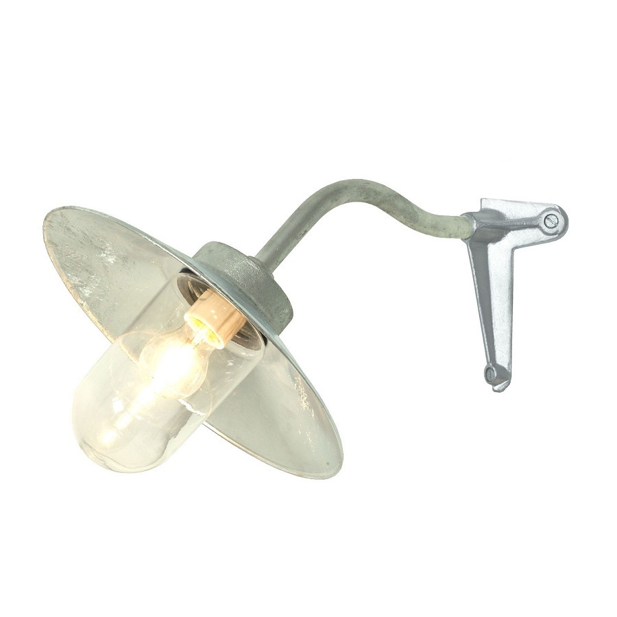 ORIGINAL BTC Exterior Bracket Light, Canted, Corner - Galvanised, Clear Glass