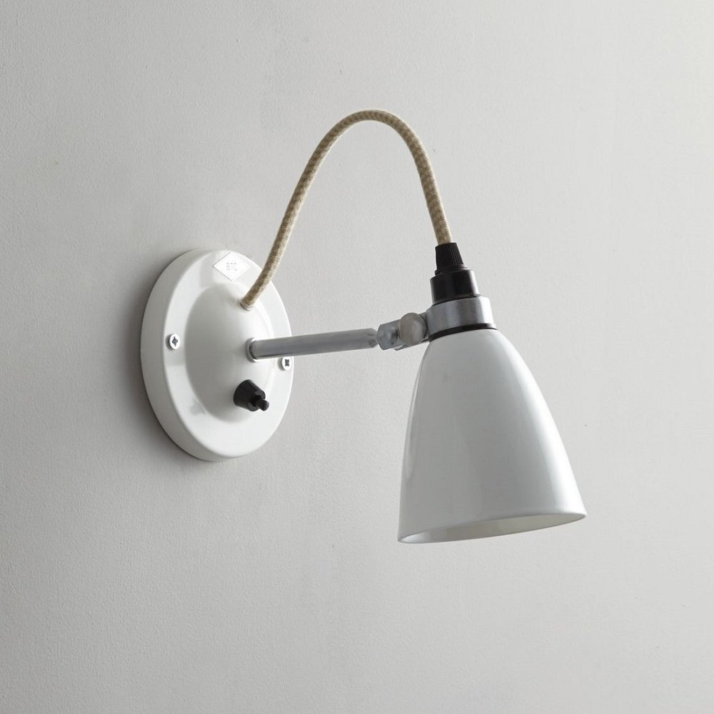 ORIGINAL BTC Hector Small Dome Wall Light Switched - Naturweiß