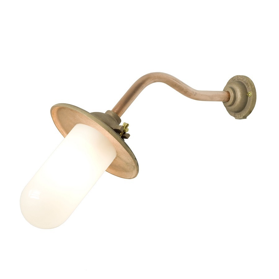 ORIGINAL BTC Exterior Bracket Light, Ref, Canted, Round - Gunmetal, Frosted Glass