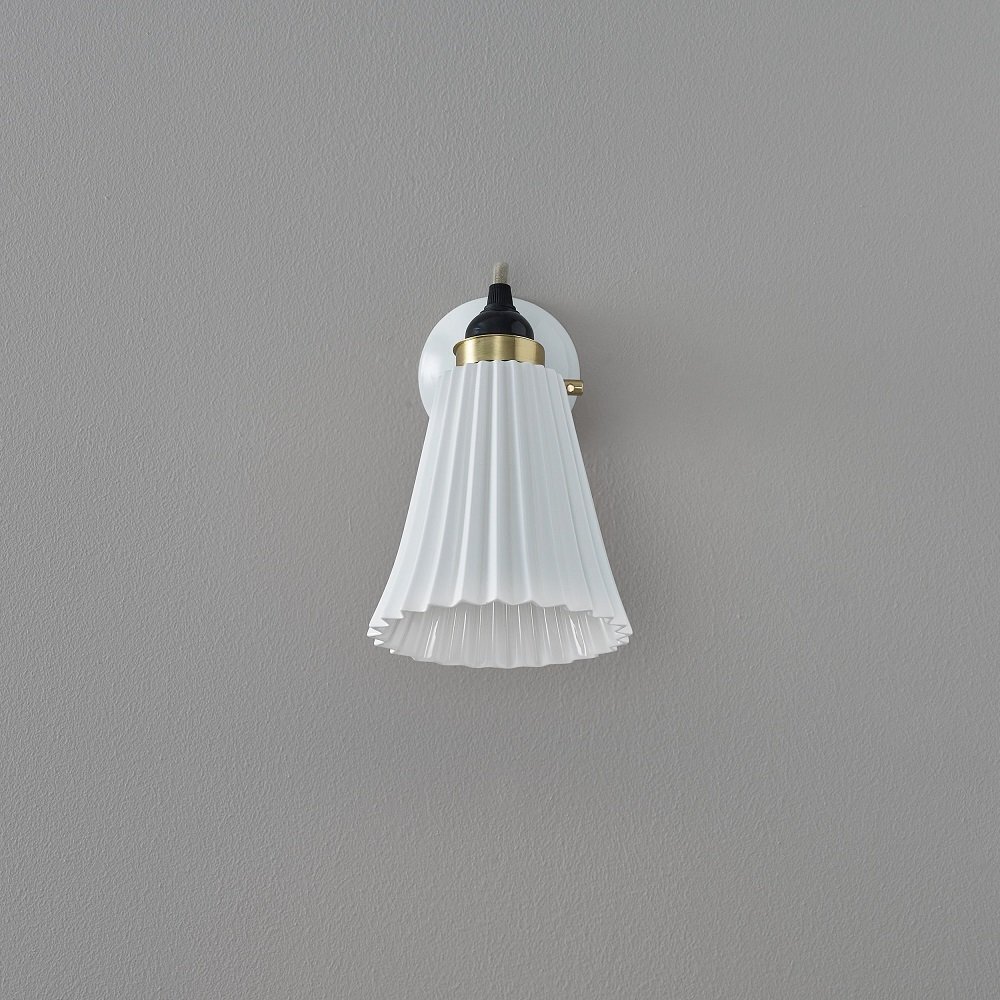 ORIGINAL BTC Hector Medium Pleat Wall Light - Naturweiß