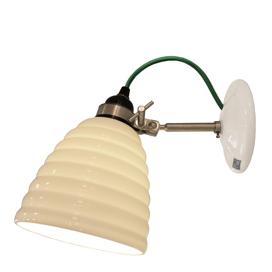 ORIGINAL BTC Hector Bibendum Wall Light -  Natural white with green cable