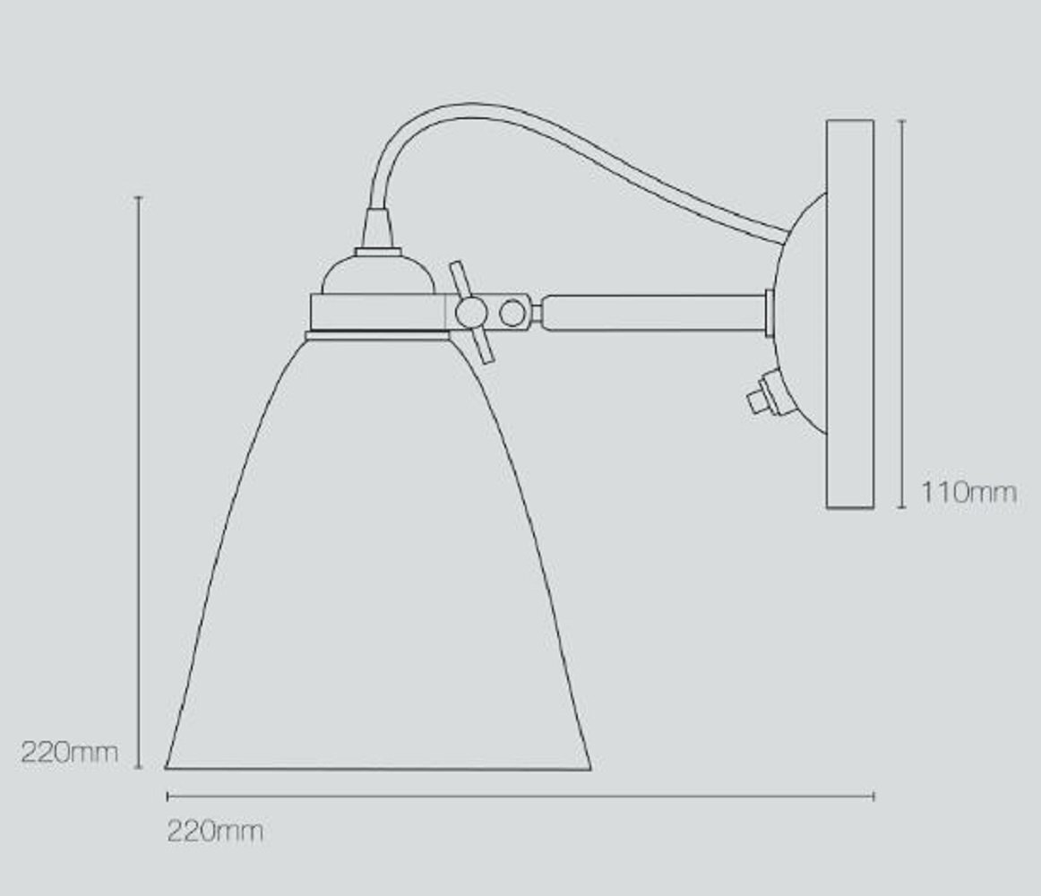 Original BTC Hector 30 - Wandleuchte mit Schalter