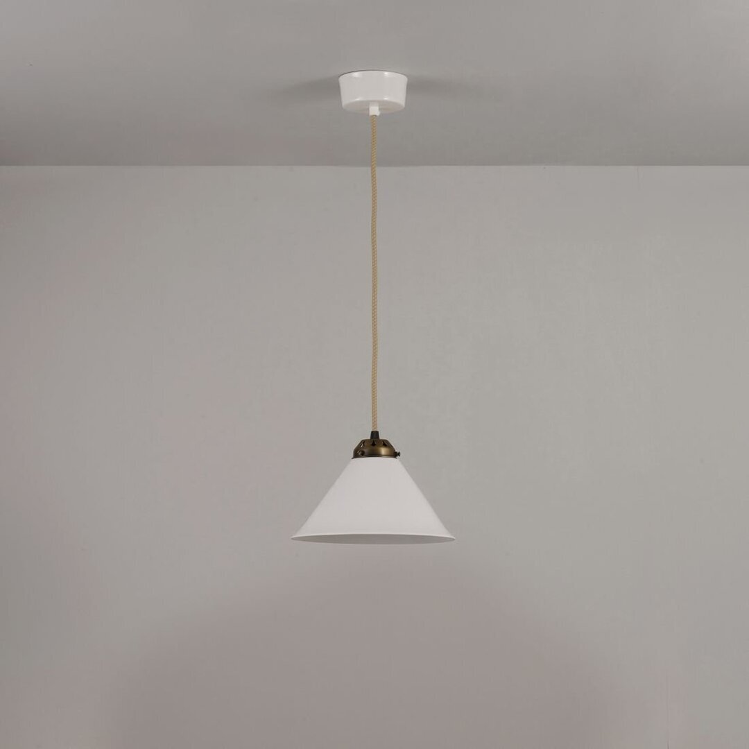 Original BTC Cobb Rise & Fall Small Pendant Light - Pendelleuchte - Natur mit antikem Messing