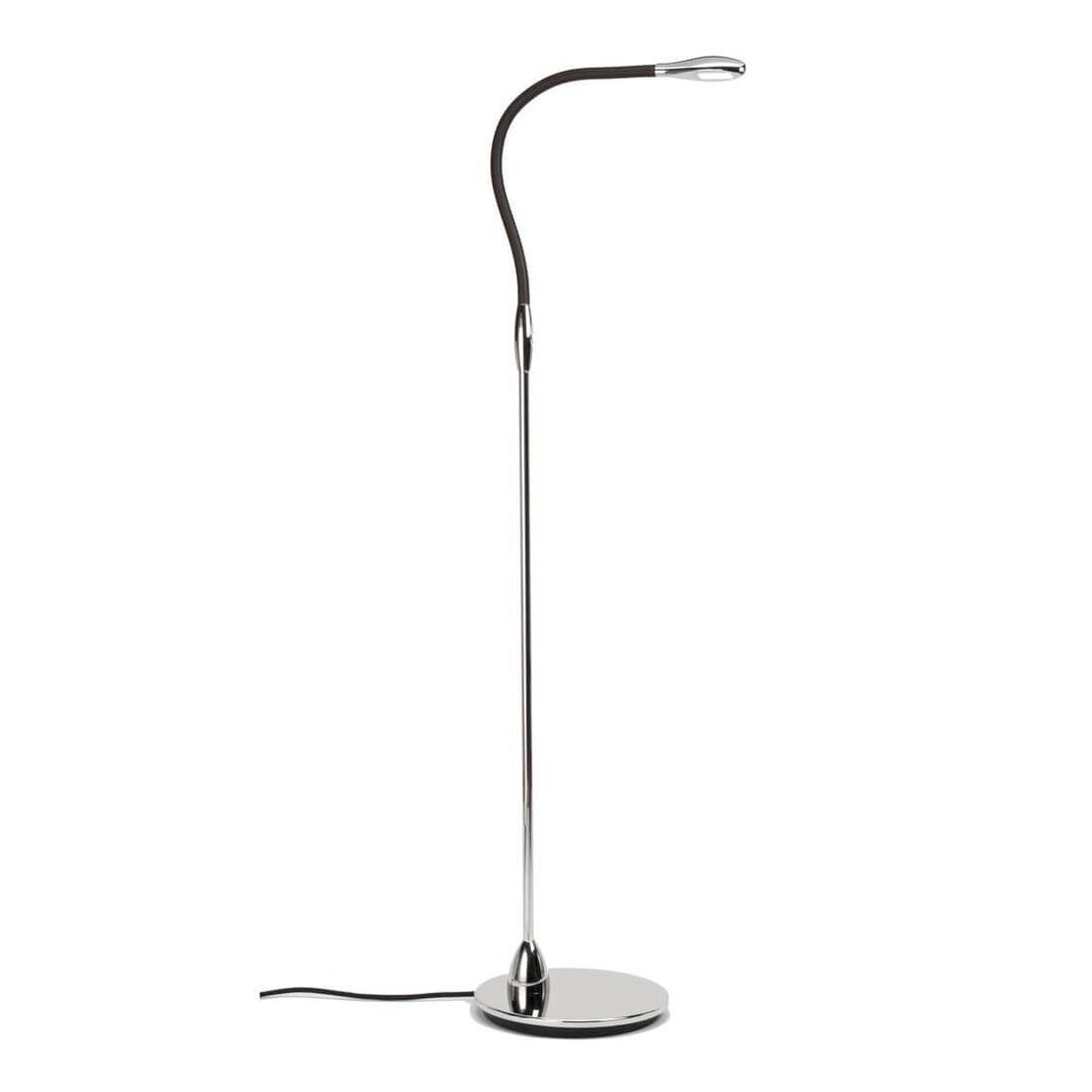 Original BTC Cirrus Floor Light - Stehleuchte - Nickel poliert mit schokoladenbraunem Leder