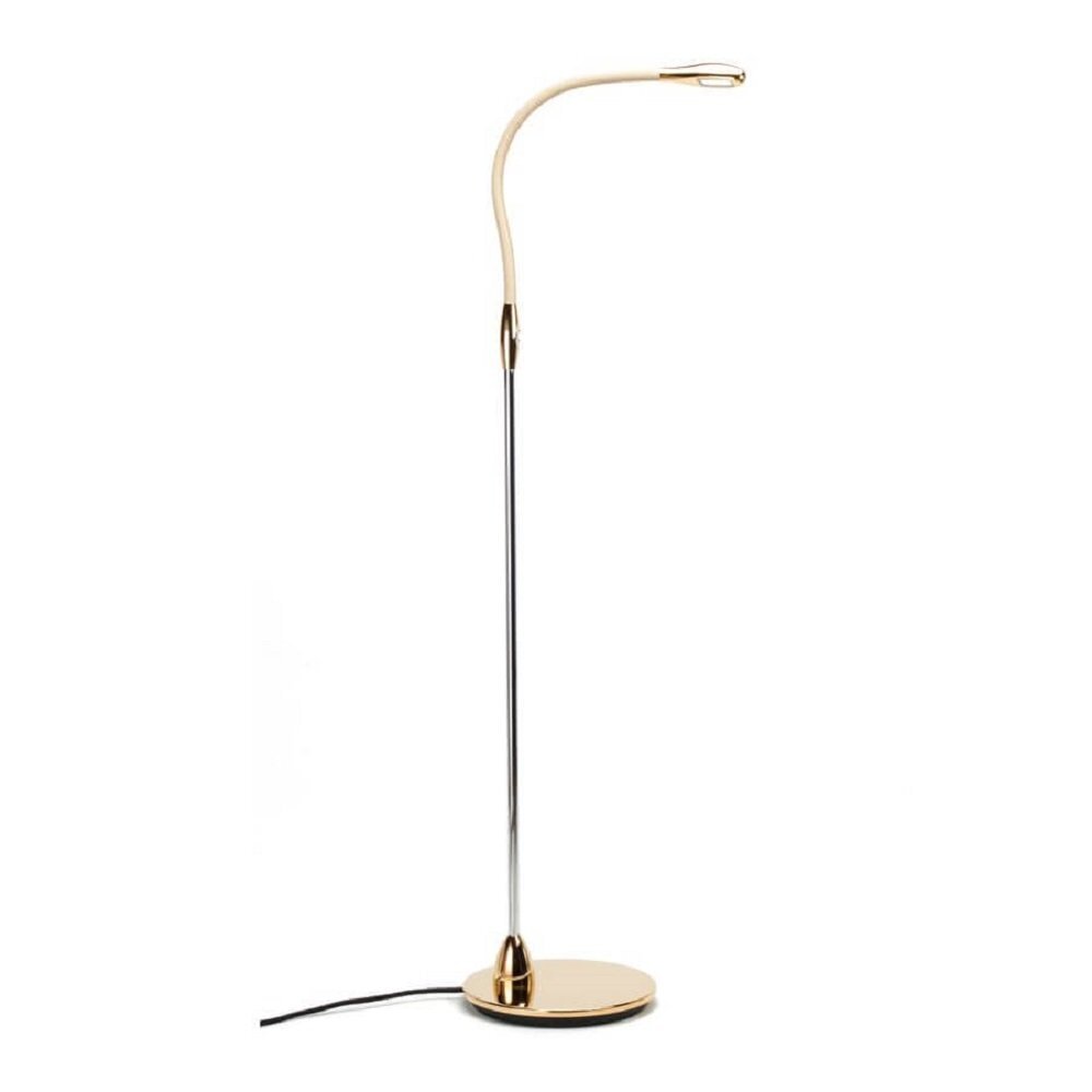 Original BTC Cirrus Floor Light - Stehleuchte - vergoldet mit beigem Leder