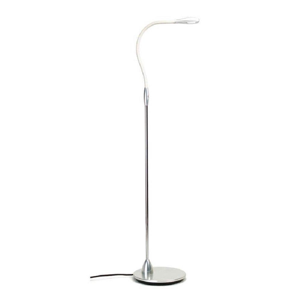 Original BTC Cirrus Floor Light - Stehleuchte - klar eloxiert mit cremefarbenem Leder