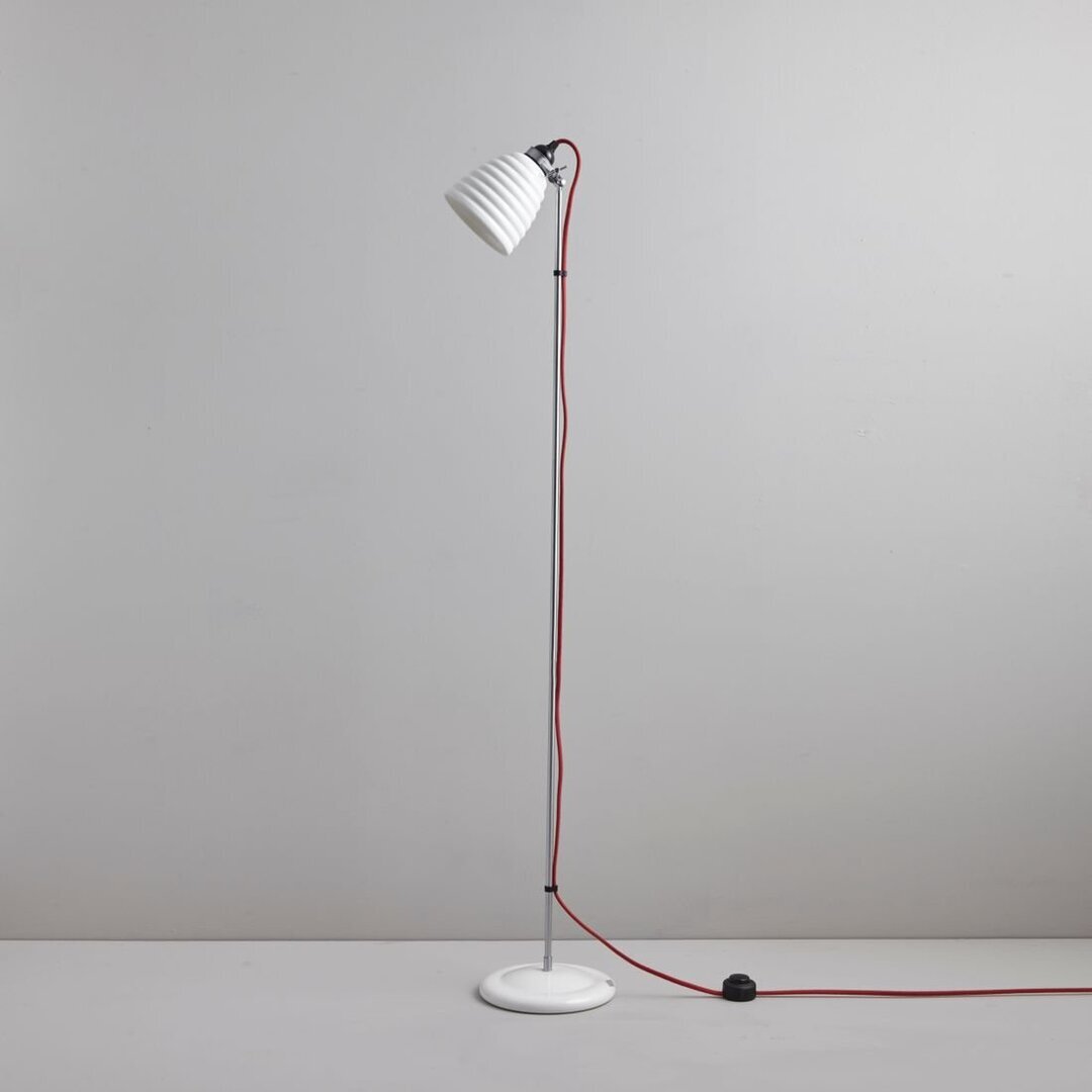 Original BTC Hector Bibendum Floor Light - Stehleuchte - Naturweiß mit rotem geflochtenem Kabel