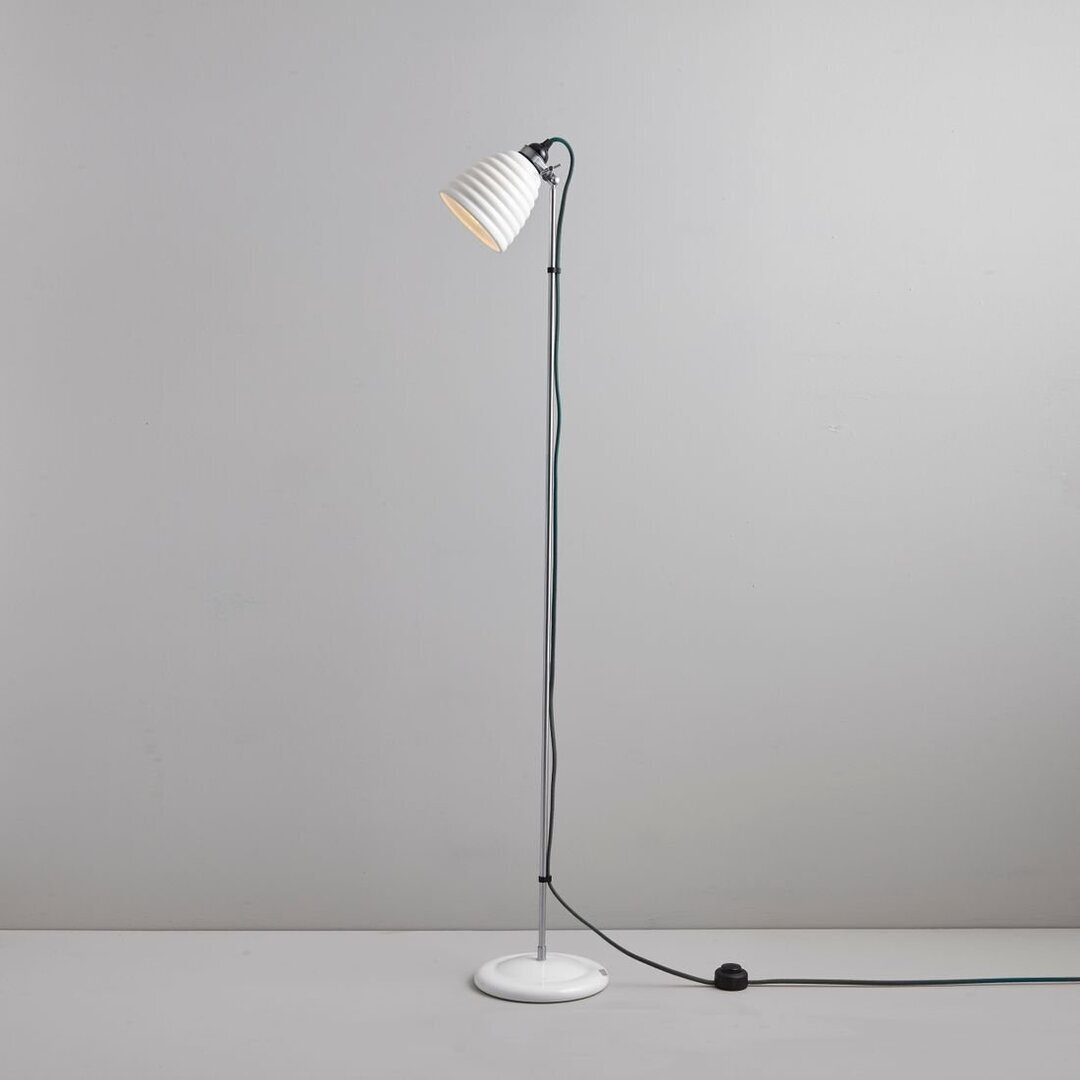 Original BTC Hector Bibendum Floor Light - Stehleuchte - Naturweiß mit schwarzem Flechtkabel