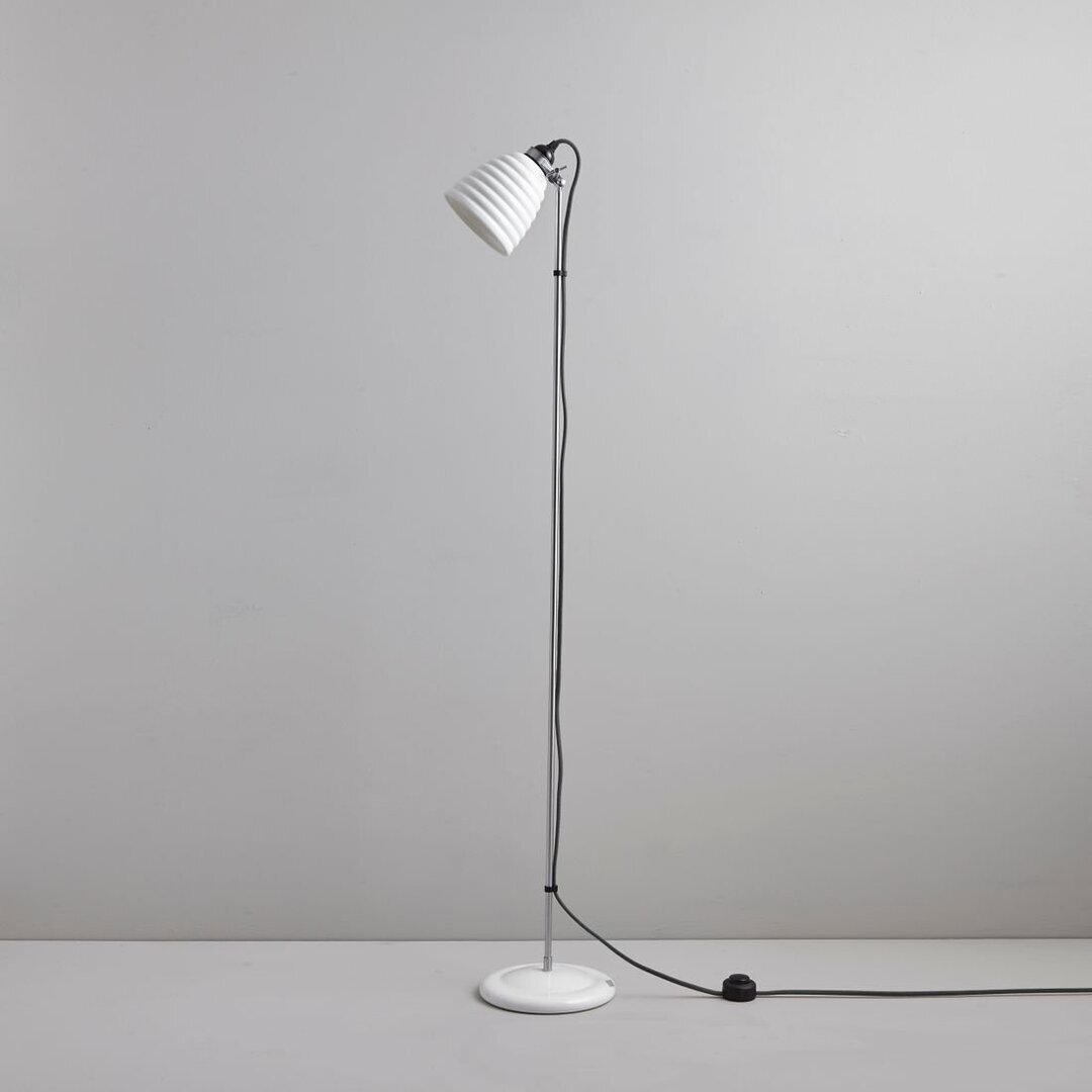 Original BTC Hector Bibendum Floor Light - Stehleuchte - Naturweiß mit schwarzem Flechtkabel