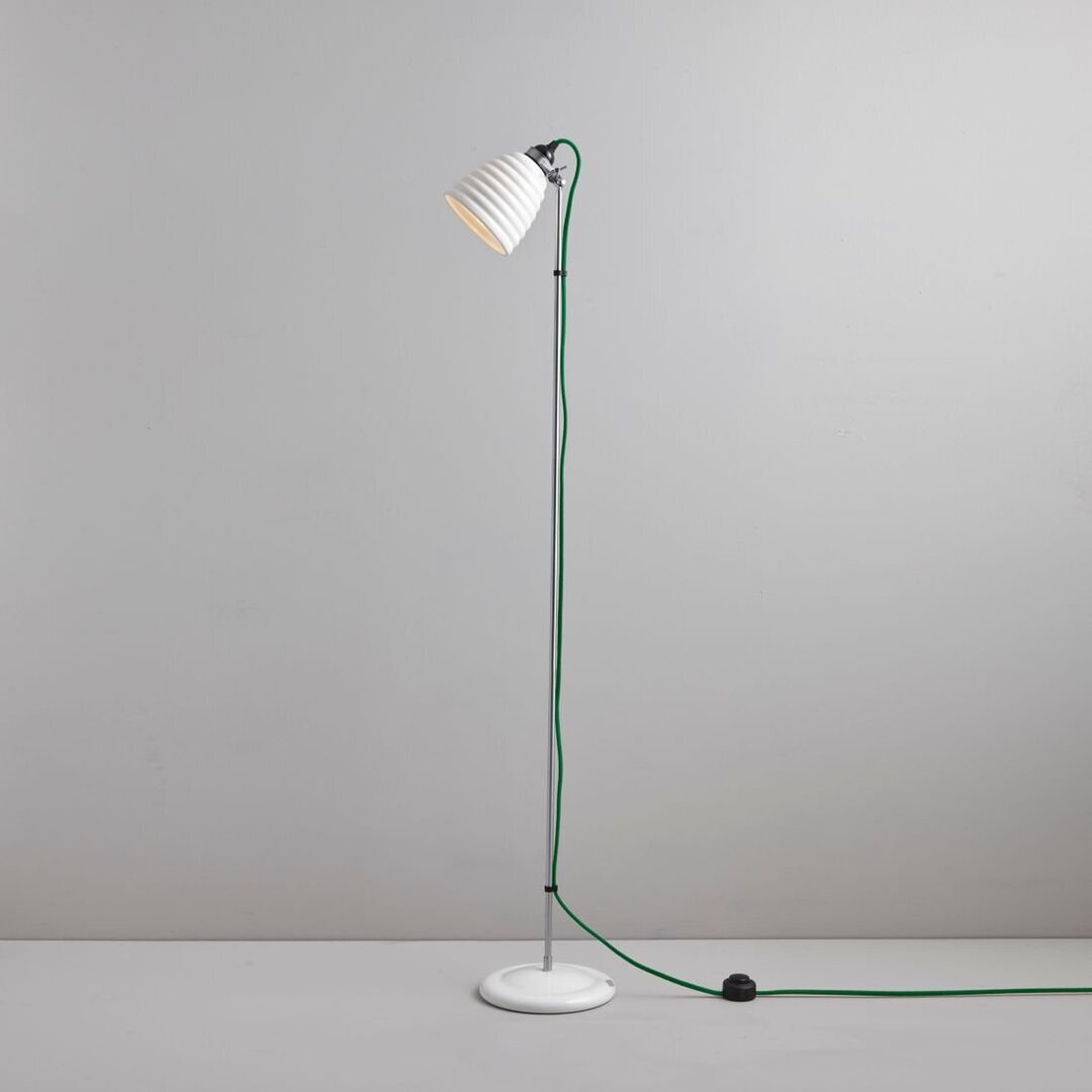 Original BTC Hector Bibendum Floor Light - Stehleuchte - Naturweiß mit grünem geflochtenem Kabel