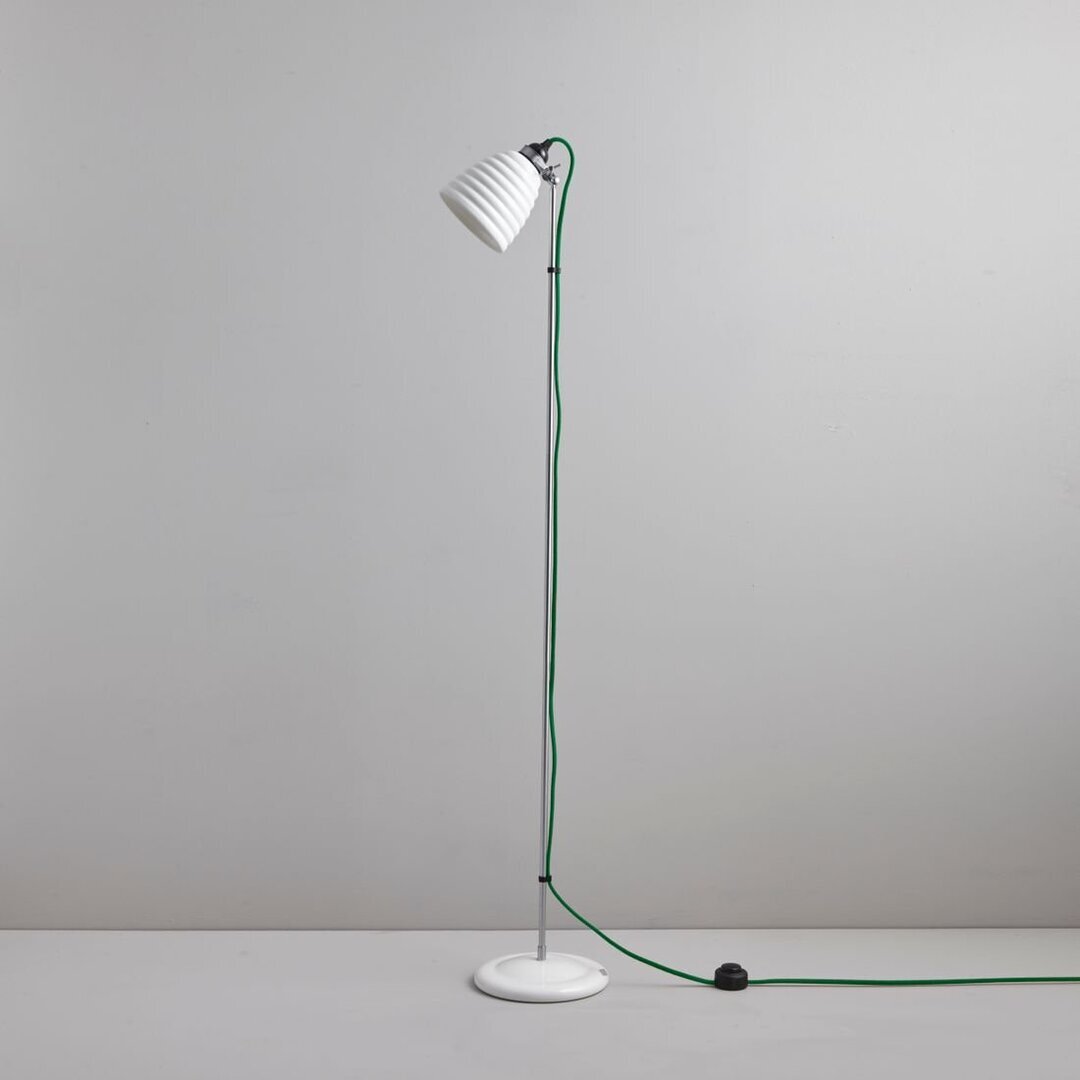 Original BTC Hector Bibendum Floor Light - Stehleuchte - Naturweiß mit grünem geflochtenem Kabel