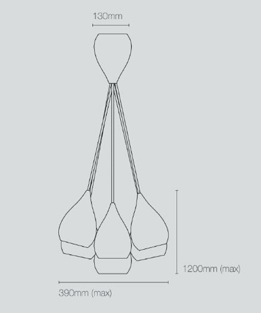 Original BTC Drop One Small Grouping of Six Pendant