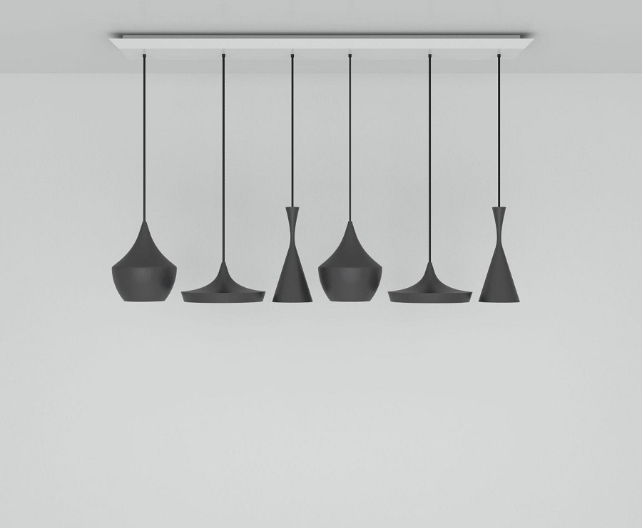 Tom Dixon Beat Black Range Linear Pendant System