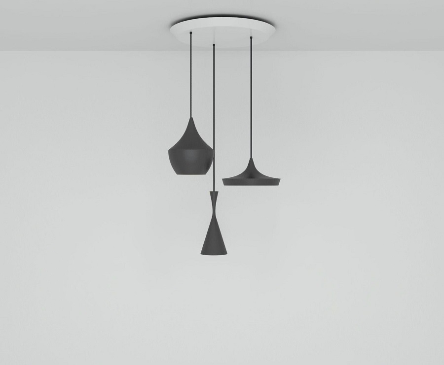 Tom Dixon Beat Black Trio Round Pendant System