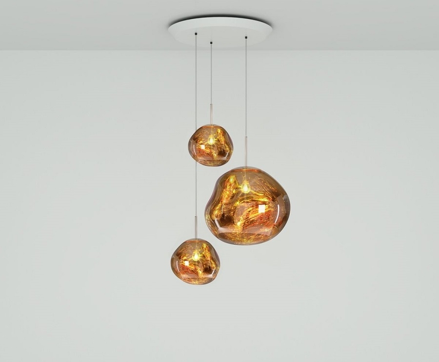 Tom Dixon Melt Gold Trio Round Pendant System