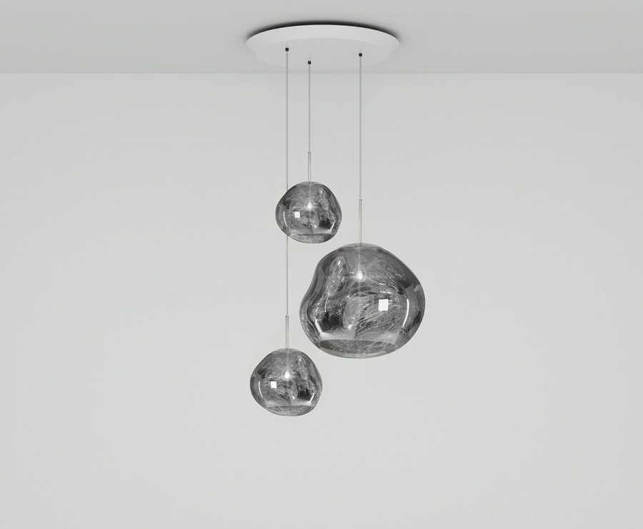 Tom Dixon Melt Chrome Trio Round Pendant System