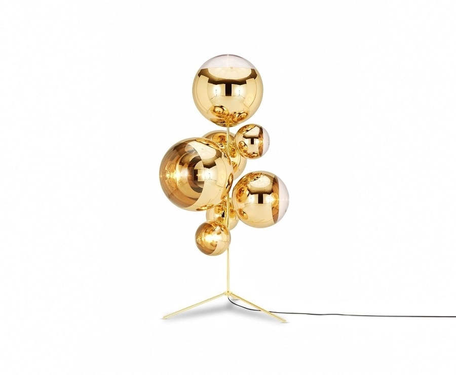 Tom Dixon Mirror Ball Stand Chandelier Gold