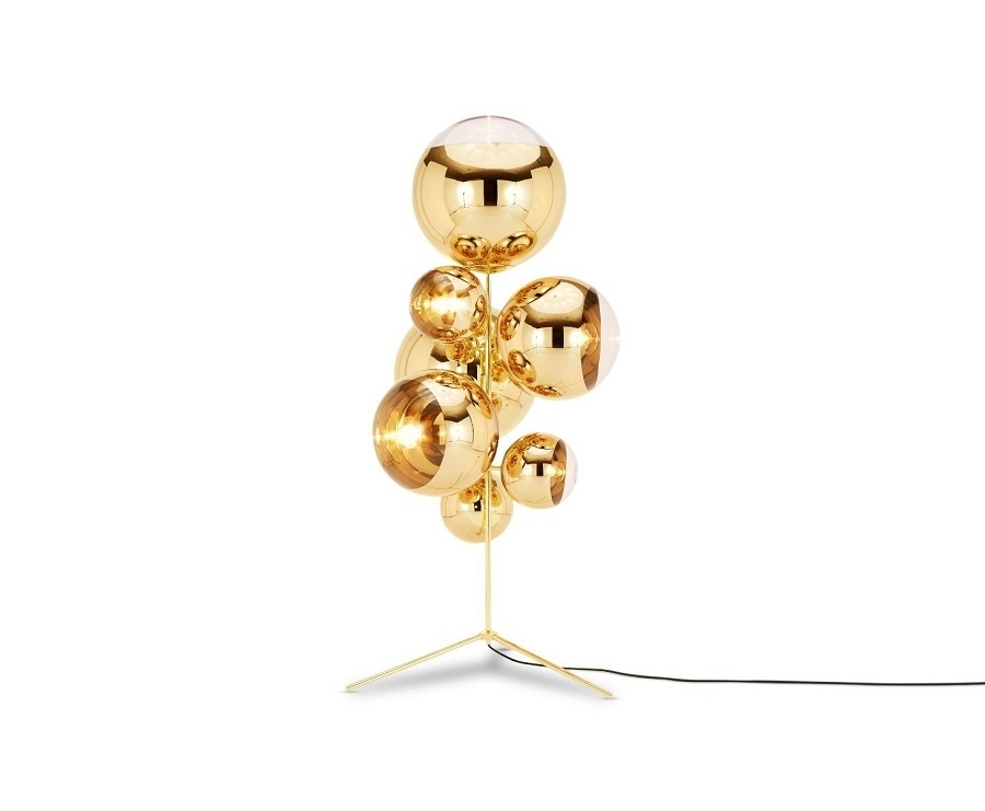Tom Dixon Mirror Ball Stand Chandelier Gold