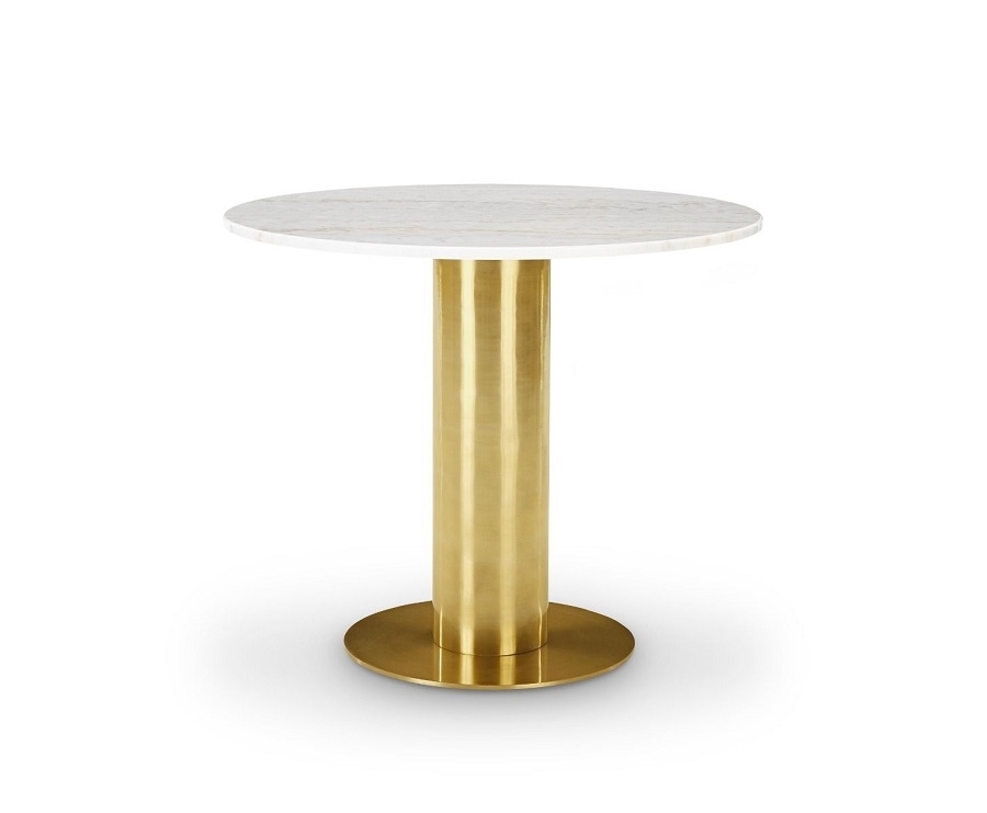 Tom Dixon Tube Table White Marble Top 900mm