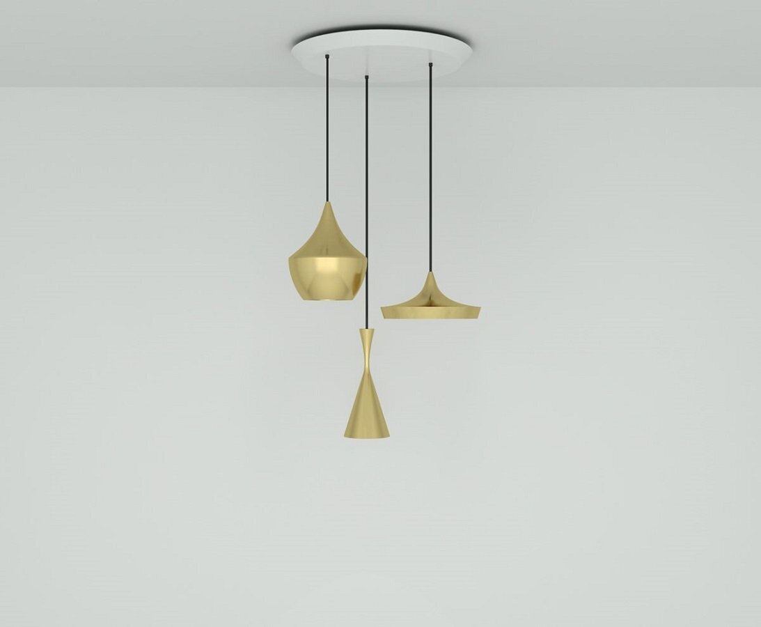 Tom Dixon Beat Brass Trio Round Pendant System
