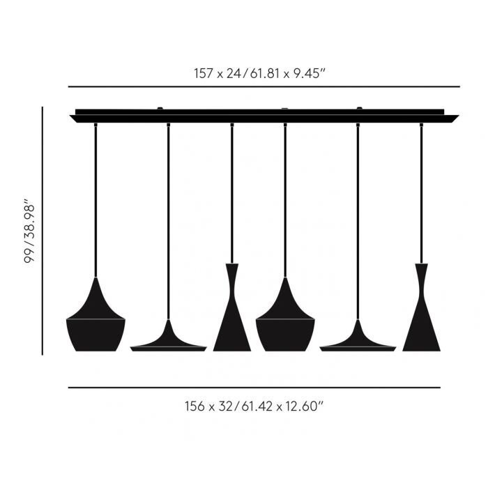 Tom Dixon Beat White Range LED Pendant System - Pendelleuchten - Linear