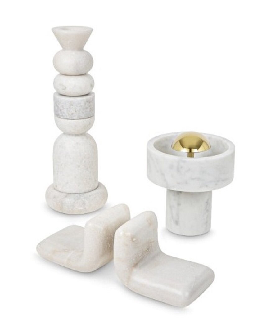Tom Dixon Stone Stacking Candleholder - Kerzenhalter Set - Weiss