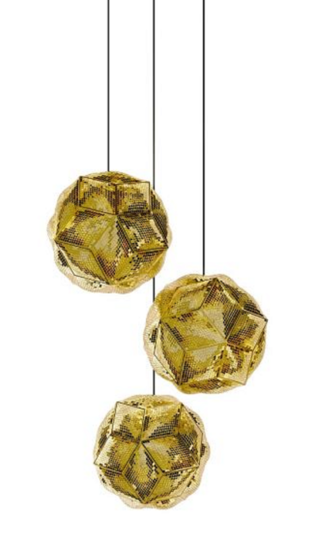 Tom Dixon  PUFF PENDANT SYSTEM ROUND TRIO - Pendelleuchte - Messing