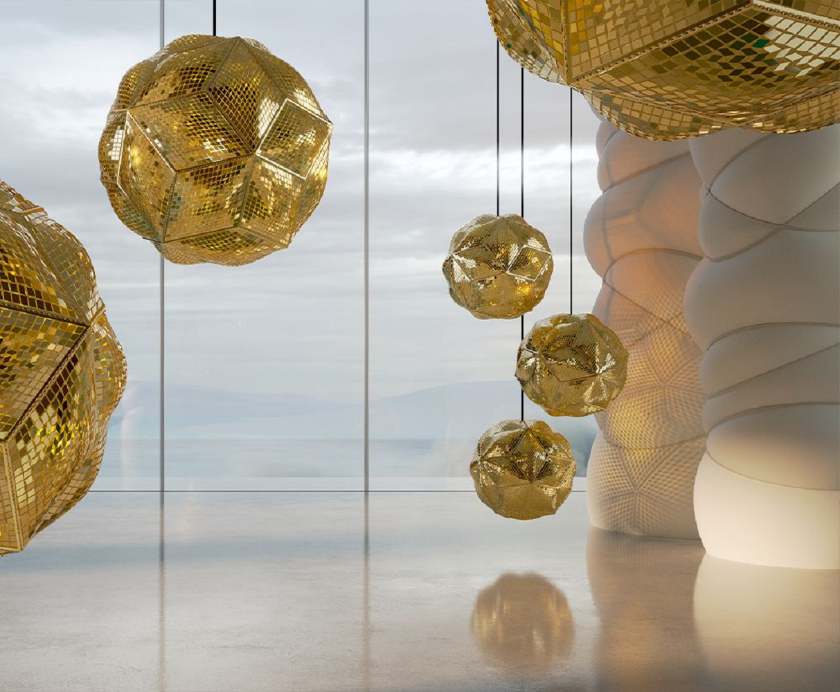 Tom Dixon  PUFF PENDANT SYSTEM ROUND TRIO - Pendelleuchte