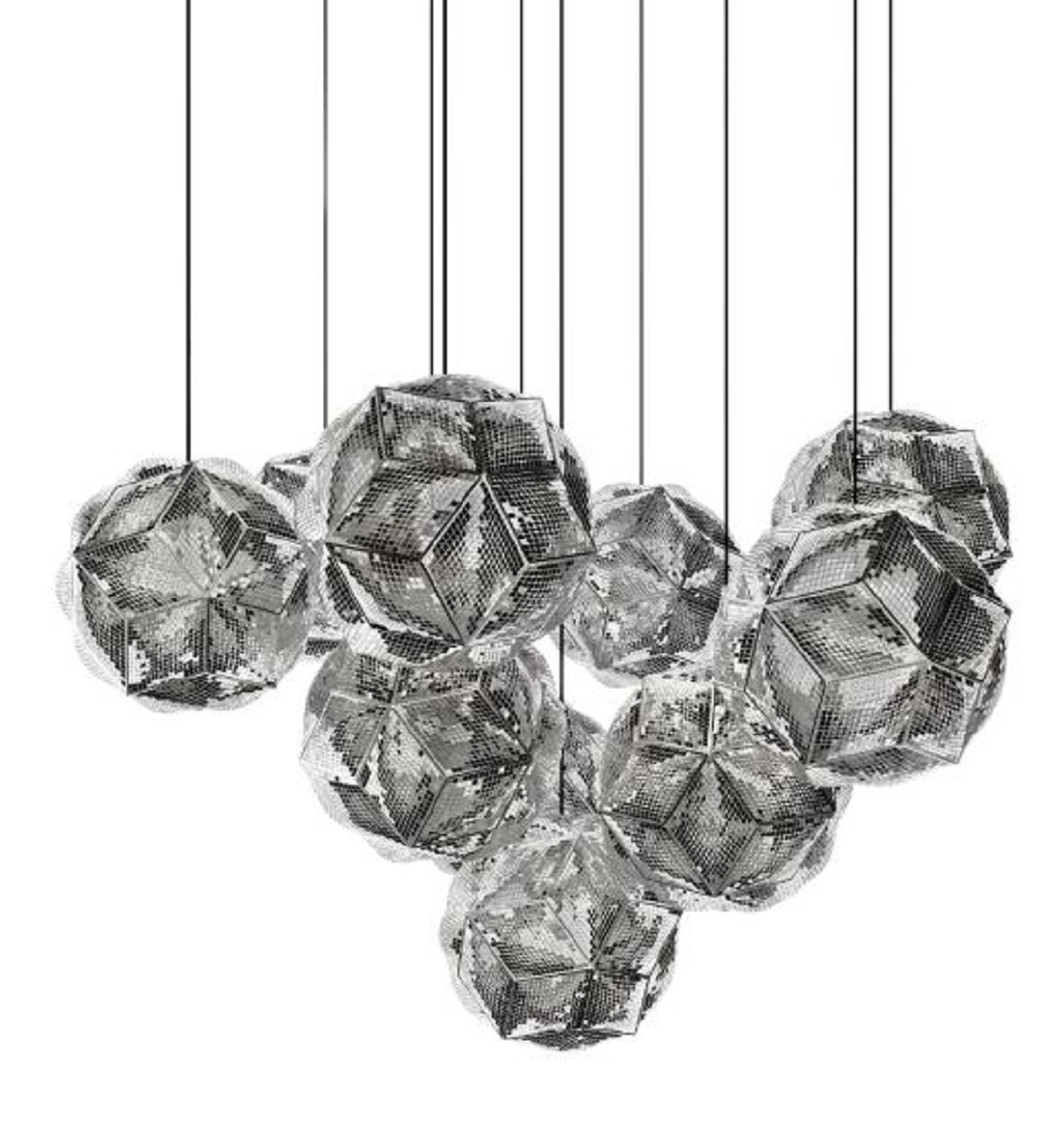 Tom Dixon  PUFF PENDANT SYSTEM MEGA - Pendelleuchte - Rostfreier Stahl