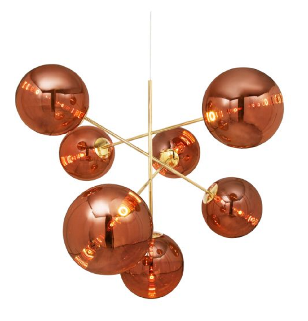 Tom Dixon Globe Chandelier Large LED - Pendelleuchte - Kupfer