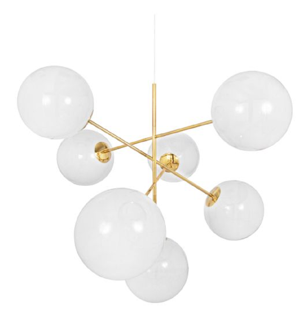 Tom Dixon Globe Chandelier Large LED - Pendelleuchte - Opal