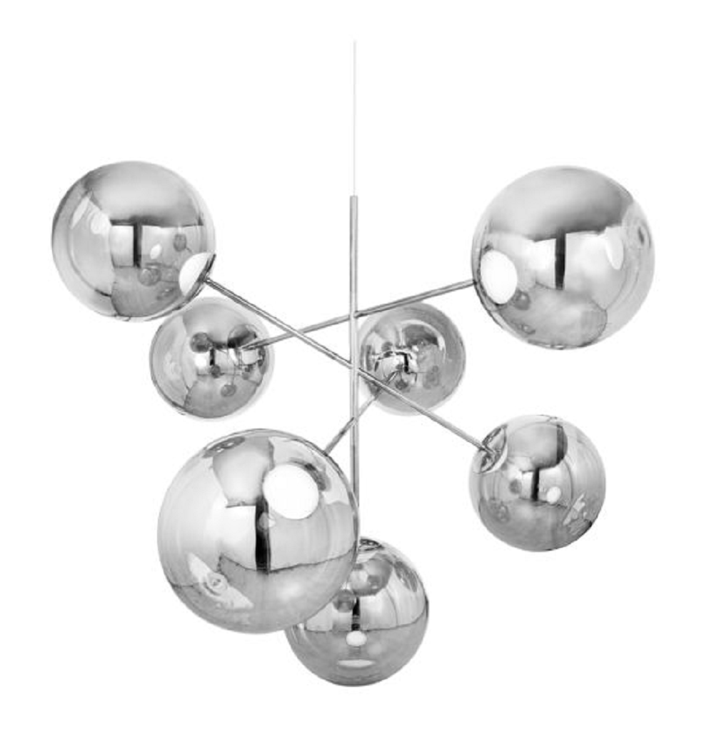 Tom Dixon Globe Chandelier Large LED - Pendelleuchte - Silber