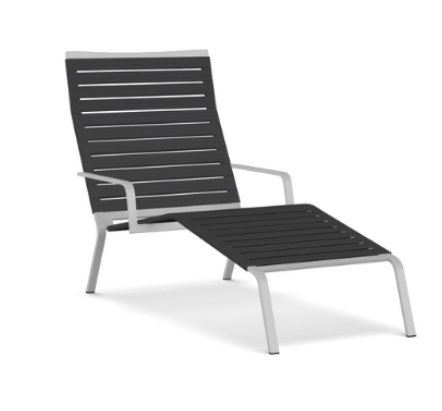 Kristalia Rest Chaiselongue - Gurte anthrazit - Alu