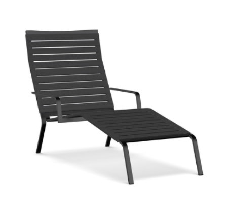Kristalia Rest Chaiselongue - Gurte anthrazit - Schwarz