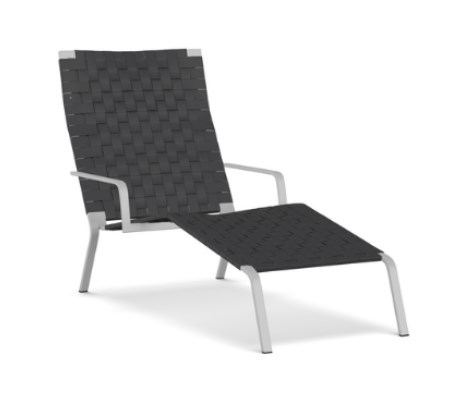 Kristalia Rest Chaiselongue - Riemen anthrazit - Alu
