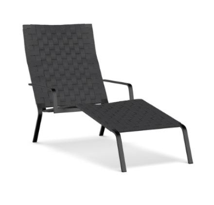 Kristalia Rest Chaiselongue - Riemen anthrazit - Schwarz