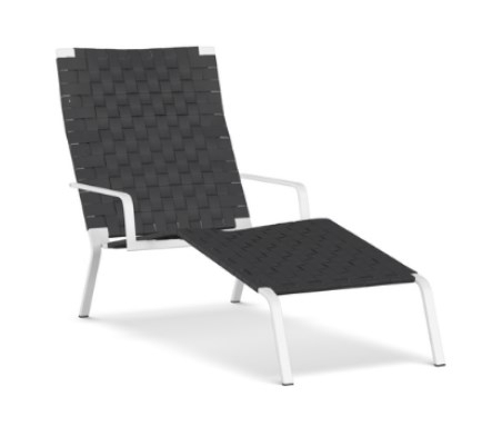 Kristalia Rest Chaiselongue - Riemen anthrazit - Weiss