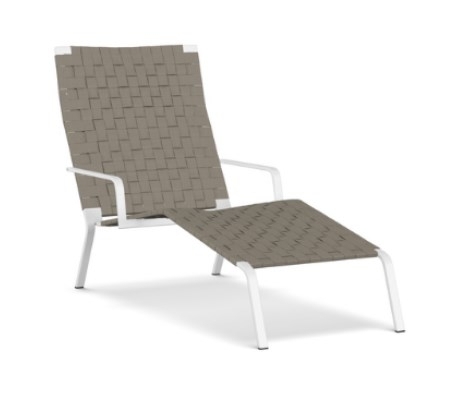 Kristalia Rest Chaiselongue - Riemen beige - Weiss