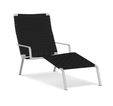 Kristalia Rest Chaiselongue - Riemen schwarz - Alu