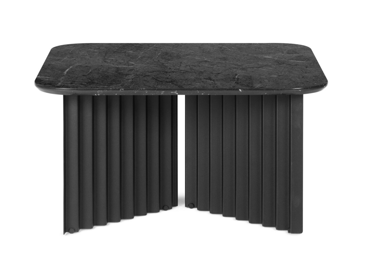 RS Barcelona Plec Rectangular Occasional Table Medium - Couchtisch 70x35,6x60 cm - Mamor - Schwarz Marquina