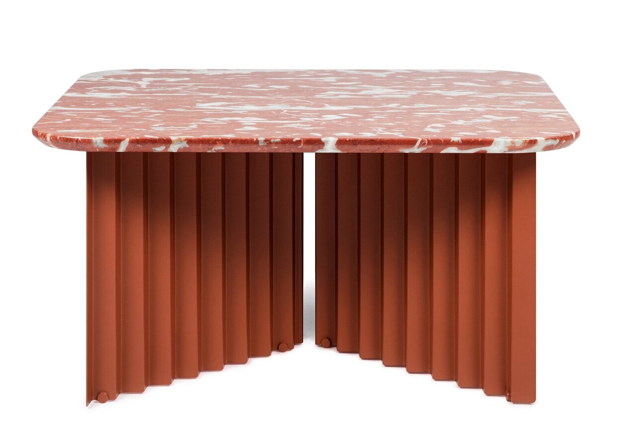RS Barcelona Plec Rectangular Occasional Table Medium - Couchtisch 70x35,6x60 cm - Mamor - Rot Francia