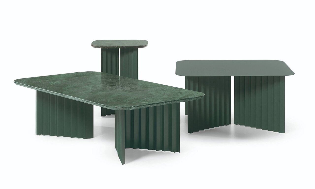 RS Barcelona Plec Rectangular Occasional Table Medium - Couchtisch 70x35,6x60 cm - Stahl - Grün