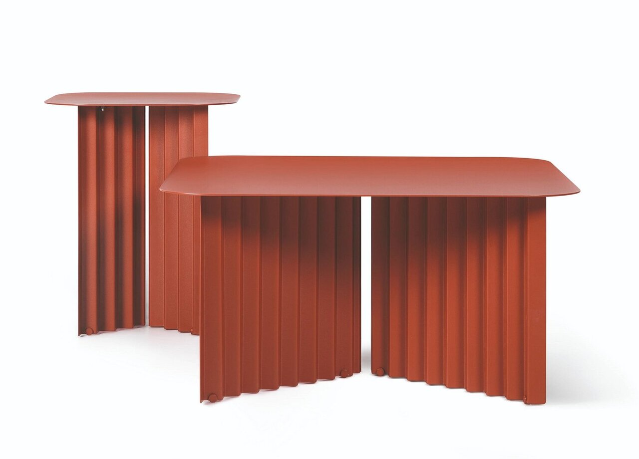RS Barcelona Plec Rectangular Occasional Table Medium - Couchtisch 70x35,6x60 cm - Stahl - Terrakotta