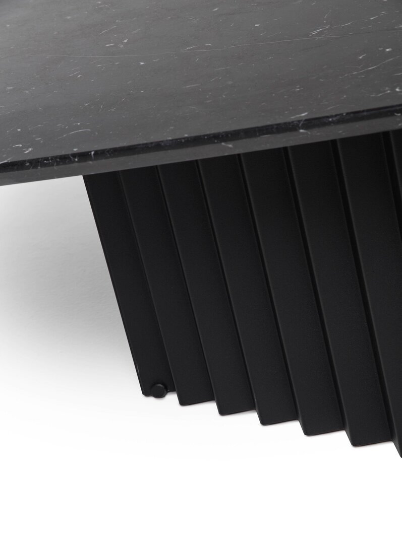 RS Barcelona Plec Rectangular Occasional Table Medium - Couchtisch 70x35,6x60 cm - Mamor - Schwarz Marquina